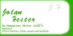 jolan heiter business card